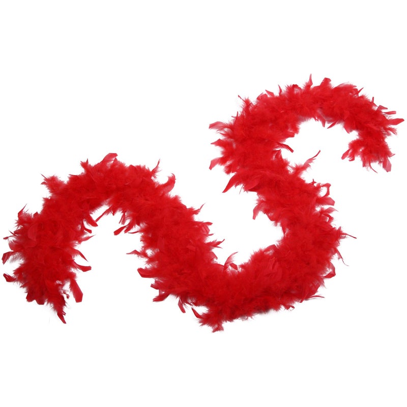 Fukang Feather Turkey Chandelle Feather Boa - 40 Gram 2Yards (Red) - Image 2
